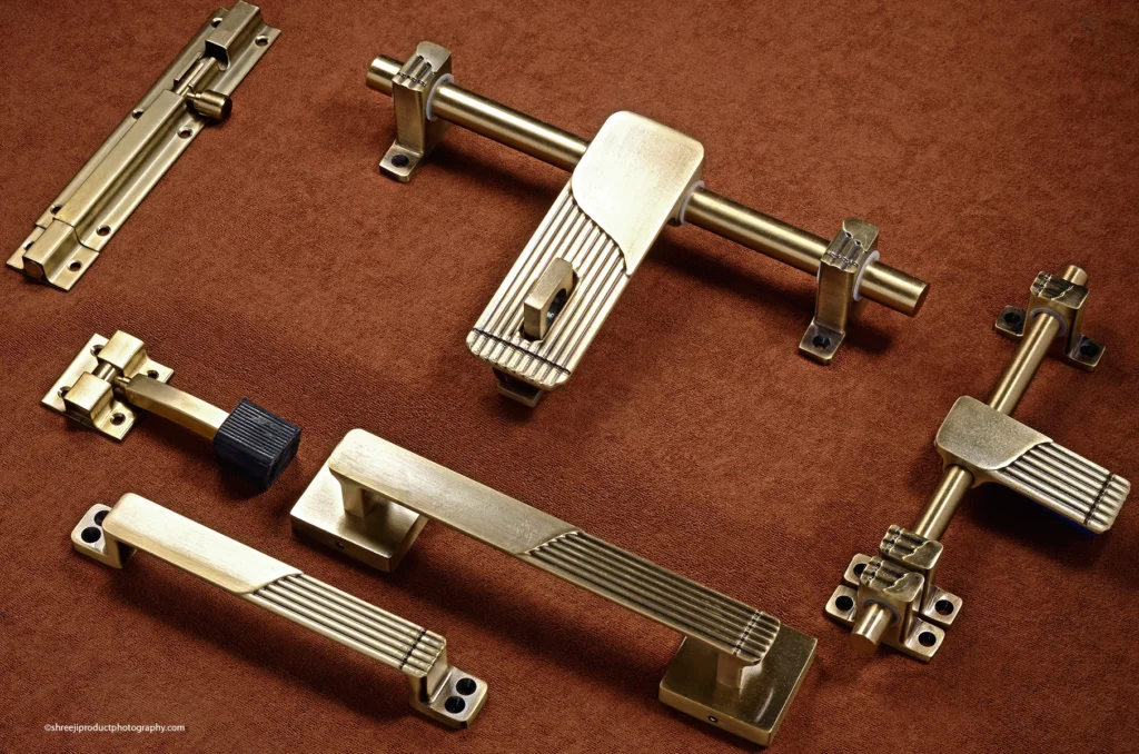 Antique Door Kit Set on Brown Backgrond – product photography by Shreeji, Nagpur