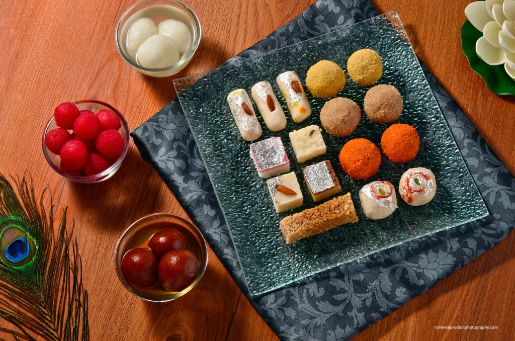 Assorted Indian sweets or mithai – product photography by Shreeji, Nagpur