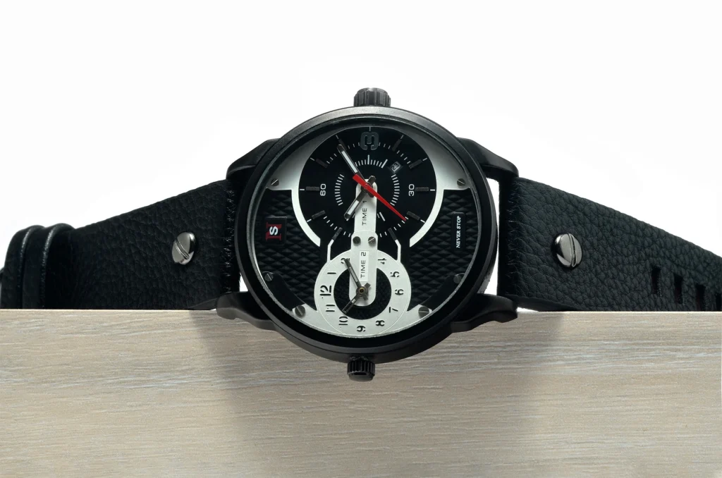 Black Analog watch – product photography by Shreeji, Nagpur