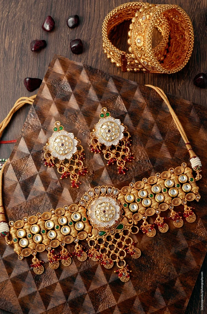 Kundan Bridal Necklaces – product photography by Shreeji, Nagpur