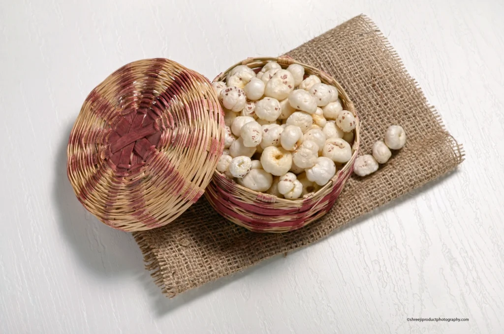 Makhana or Fox nuts – product photography by Shreeji, Nagpur