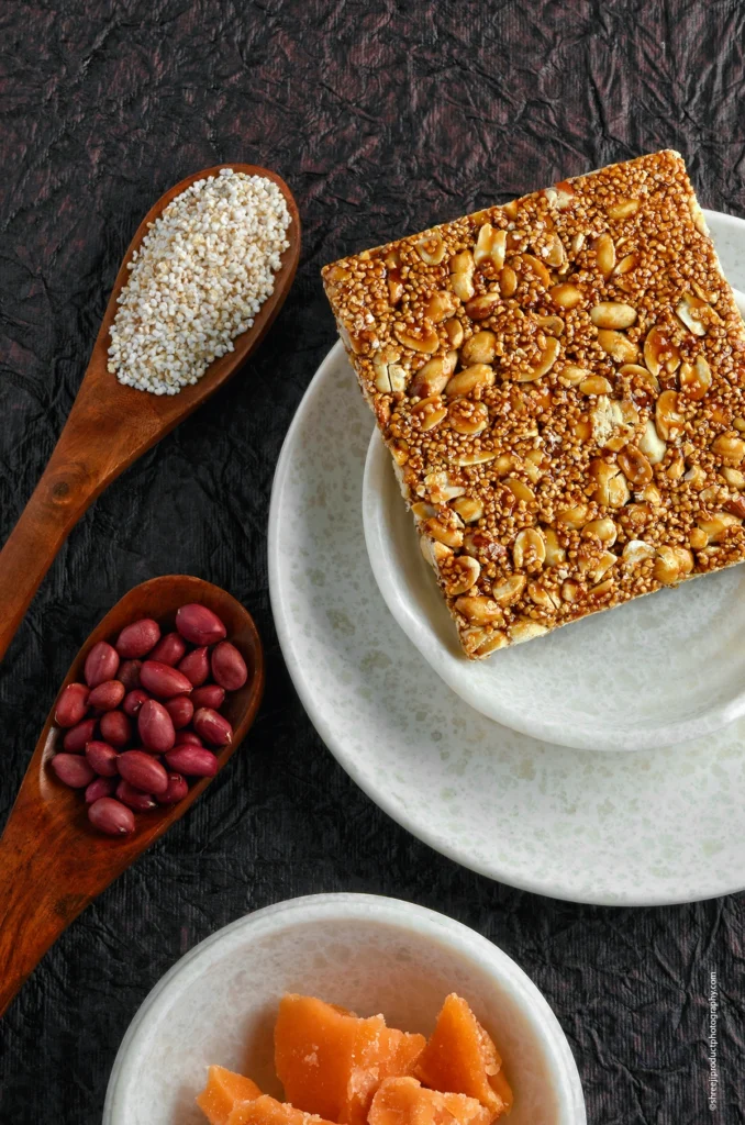 Rajgira Peanut Chikki – product photography by Shreeji, Nagpur